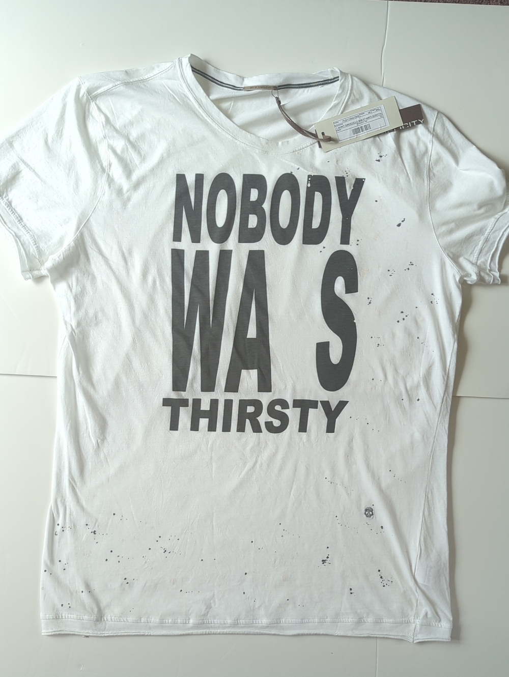 White Graphic Tee, Italian Made. Brand New